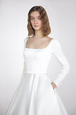 Elizabeth Minimalist Square Neck Dress preview photo # 31
