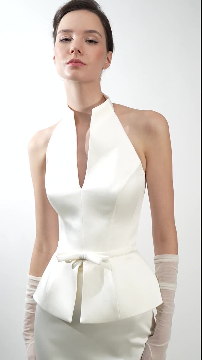Salma preview video # 7 Salma Modern Halter Peplum Midi Dress
