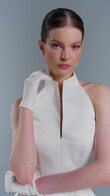 Salma preview video # 2 Salma Modern Halter Peplum Midi Dress preview video # 2