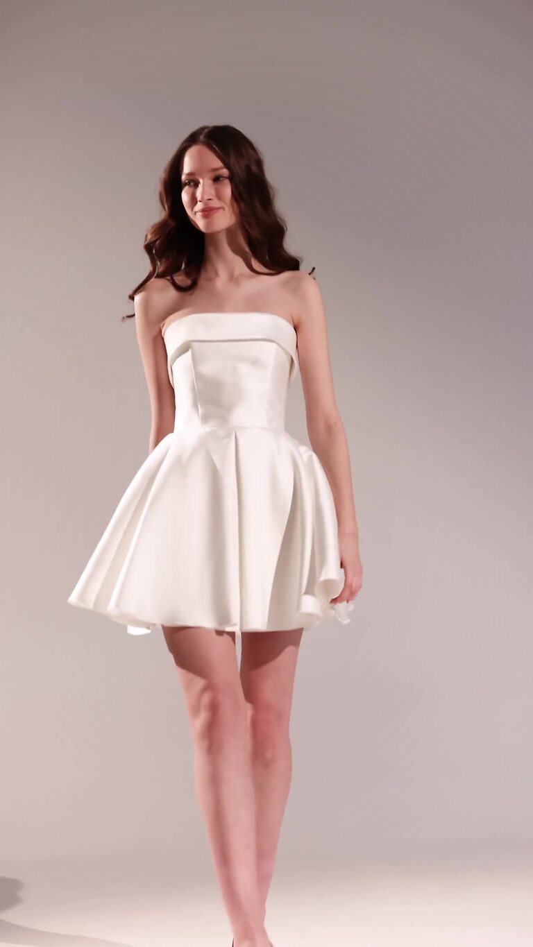 Sophie Strapless Mikado Bridal Mini Dress
