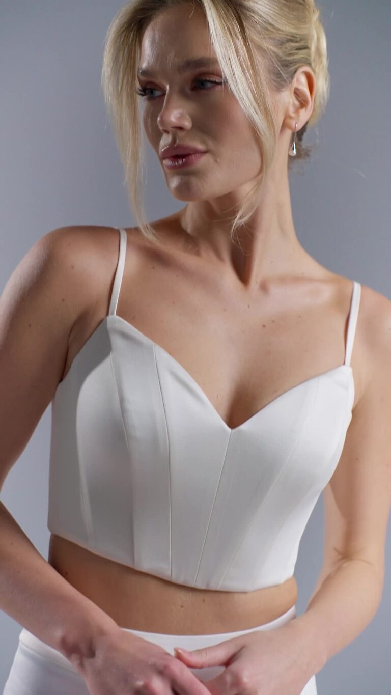 Ivory Satin Sweetheart Corset Top