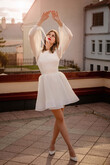 Filici Mini Dress With Long Sheer Sleeves preview photo # 4