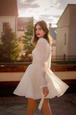 Filici Mini Dress With Long Sheer Sleeves preview photo # 11