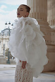 Medea Cape preview photo # 6 Off-White Ruffled Organza Bridal Cape preview photo # 6