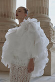 Medea Cape preview photo # 7 Off-White Ruffled Organza Bridal Cape preview photo # 7