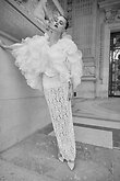 Medea Cape preview photo # 8 Off-White Ruffled Organza Bridal Cape preview photo # 8