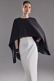 Cape Ell preview photo # 2 Black Stretch Crepe Evening Cape preview photo # 2