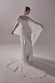 Naila Cape preview photo # 1 White Chiffon Bridal Cape with Train preview photo # 1