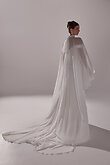 Naila Cape preview photo # 4 White Chiffon Bridal Cape with Train preview photo # 4