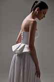 Off-White Pleated Chiffon Maxi Skirt preview photo # 5