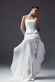 Off-White Chiffon Asymmetrical Ruffle Maxi Skirt preview photo # 3