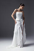 Off-White Chiffon Asymmetrical Ruffle Maxi Skirt preview photo # 8