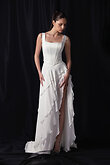 Off-White Chiffon Asymmetrical Ruffle Maxi Skirt preview photo # 9