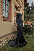 Ditta preview photo # 1 Black Strapless Satin Corset Evening Set preview photo # 1