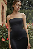 Ditta preview photo # 4 Black Strapless Satin Corset Evening Set preview photo # 4