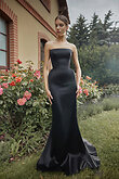Ditta preview photo # 3 Black Strapless Satin Corset Evening Set preview photo # 3