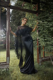 Ditta preview photo # 7 Black Strapless Satin Corset Evening Set preview photo # 7