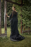 Ditta preview photo # 8 Black Strapless Satin Corset Evening Set preview photo # 8