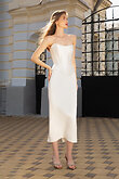 Priscilla Skirt preview photo # 3 Ivory Satin Column Midi Skirt preview photo # 3