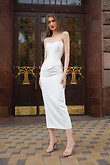 Priscilla Skirt preview photo # 5 Ivory Satin Column Midi Skirt preview photo # 5