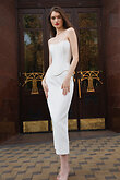 Priscilla Skirt preview photo # 7 Ivory Satin Column Midi Skirt preview photo # 7
