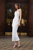Priscilla Skirt preview photo # 6 Ivory Satin Column Midi Skirt preview photo # 6