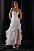 Off-White Chiffon Asymmetrical Ruffle Maxi Skirt preview photo # 12