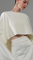 Cape Ell preview video # 2 Ivory Stretch Crepe Bridal Cape preview video # 2