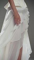 Off-White Chiffon Asymmetrical Ruffle Maxi Skirt preview video # 2