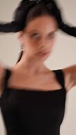 Casia Corset preview video # 2 Black Satin Square Neck Evening Corset preview video # 2