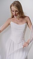 Crystal preview video # 2 Strapless Chiffon Bridal Set with Corset and Skirt preview video # 2