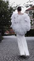 Medea Cape preview video # 9 Off-White Ruffled Organza Bridal Cape preview video # 9