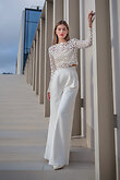 Andrea Pants preview photo # 6 Ivory Satin Bridal Palazzo Pants preview photo # 6