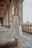 Louise preview photo # 1 Strapless Midi Wedding Dress with Corset Back preview photo # 1