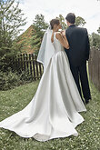 Marine preview photo # 8 Ivory Mikado A-Line Wedding Dress with Drop Waist preview photo # 8