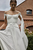 Leona preview photo # 8 Ivory Basque Waist Corset and Chiffon Skirt Bridal Set preview photo # 8