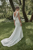 Ivory Stretch Crepe Mermaid Bridal Gown preview photo # 4