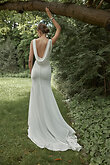 Ivory Stretch Crepe Mermaid Bridal Gown preview photo # 7