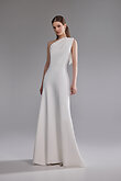 Julia Ivory Stretch Crepe One-Shoulder Column Dress preview photo # 3
