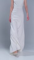 Julia Ivory Stretch Crepe One-Shoulder Column Dress preview video # 2