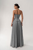 Ellora preview photo # 6 Ellora Pleated Grey Satin Formal Dress preview photo # 6